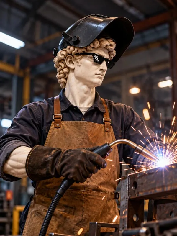 David welding in a workshop