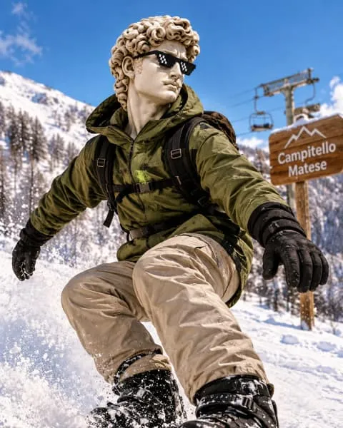 David snowboarding at Campitello Matese